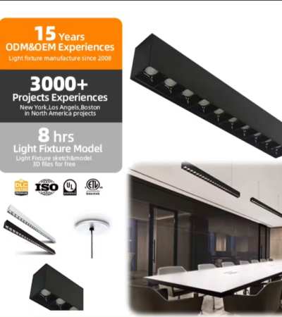 Загварлаг, орчин үеийн LED гэрлийн хэрэгсэл цагаан 60W түдгэлзүүлсэн суурилуулсан шугаман гэрэл Cct архитектор - white/20/2 BULBS/Yes