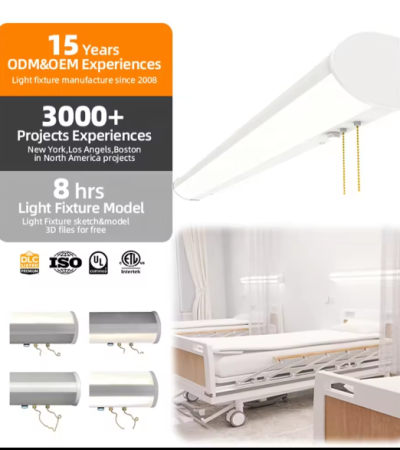 Бөөний 60w LED самбар гэрэл 4 фут эдийн засгийн гадаргуу дээр суурилуулсан эрүүл мэндийн эмнэлгийн шугаман гэрэл - White/60/2835SMD/NO