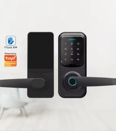 шинэ загвар tuya ttlock wifi програм хяналттай түгжээгүй хурууны хээ нууц үг дижитал rfid картын түлхүүр мини ухаалаг хаалганы түгжээ - Black/App+Fingerprint+Password+Card+Key/TTlock
